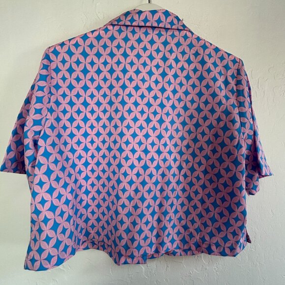 Sigrid Olsen Sleepwear Womens Geometric Short Sleeve Button-Up Sleep Shirt Large - Picture 2 of 7